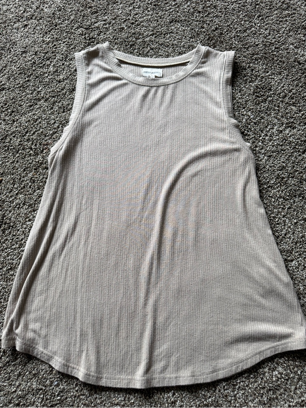 Thread & Supply Ribbed Tank Top in Taupe
